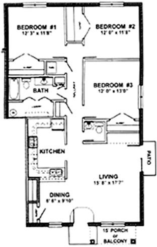 3 Bedroom Apartment Floorplan